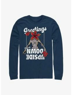 Deals 👍 Stranger Things Demogorgon Season's Greetings Long-Sleeve T-Shirt 🔥