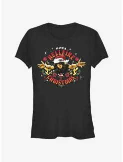 Hot Sale 💯 Stranger Things Hellfire 🎅 Christmas Santa Eddie 👧 Girls T-Shirt 😍