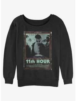 New ❤️ Stranger Things 11th Hour 👧 Girls Slouchy Sweatshirt 🎉