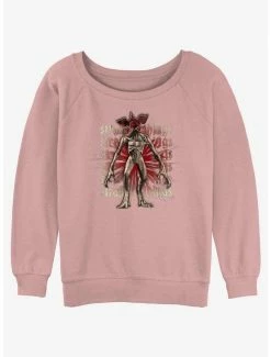 New 😀 Stranger Things Demogorgon Focus 👧 Girls Slouchy Sweatshirt 😀