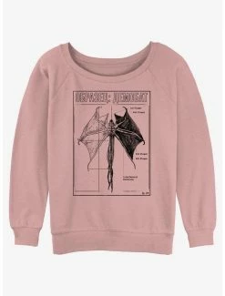 Best Sale 🔥 Stranger Things Demobat 👧 Girls Slouchy Sweatshirt 🧨