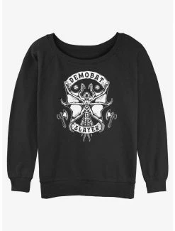 Brand new 🎁 Stranger Things Demobat Slayer 👧 Girls Slouchy Sweatshirt 💯