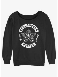 Cheapest 👍 Stranger Things Demogorgon Hunter 👧 Girls Slouchy Sweatshirt 🎁