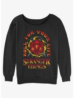 Buy ✨ Stranger Things Fire and Dice 👧 Girls Slouchy Sweatshirt ⭐
