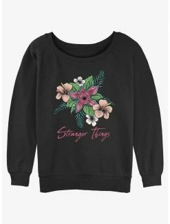 Brand new ✔️ Stranger Things Floral Things 👧 Girls Slouchy Sweatshirt 🎁