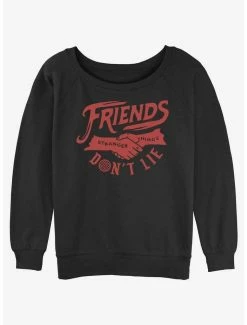 Flash Sale ⌛ Stranger Things Friends Don't Lie 👧 Girls Slouchy Sweatshirt 🎁