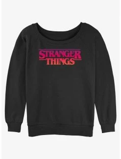 Outlet ⌛ Stranger Things Grunge Logo 👧 Girls Slouchy Sweatshirt ✔️