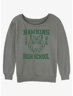 Deals 🤩 Stranger Things Hawkins High School 1986 👧 Girls Slouchy Sweatshirt 🎉