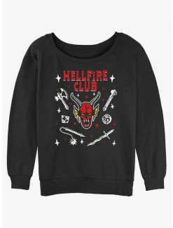 Brand new ✨ Stranger Things Hellfire Club Devil 👧 Girls Slouchy Sweatshirt 🤩