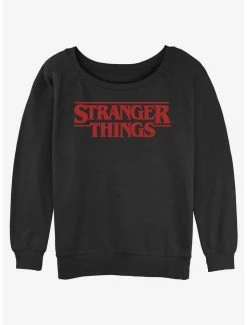 Discount 🛒 Stranger Things Logo 👧 Girls Slouchy Sweatshirt 🌟