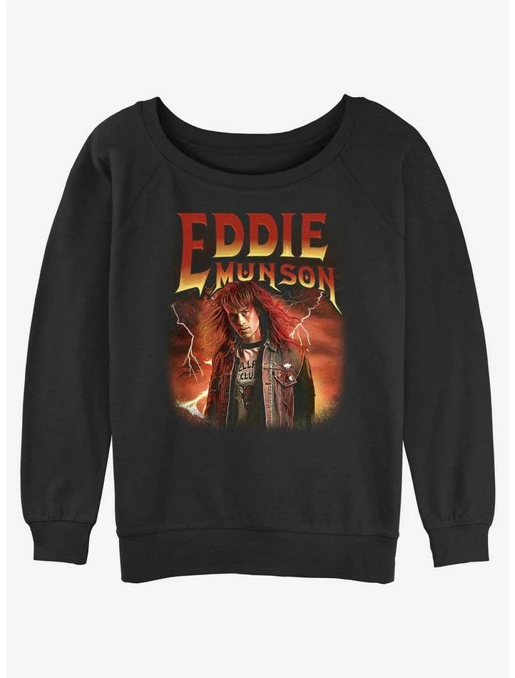 Promo π Stranger Things Metal Eddie Munson π§ Girls Slouchy Sweatshirt π 1 Promo π Stranger Things Metal Eddie Munson π§ Girls Slouchy Sweatshirt π
