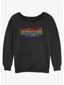 Best deal ✨ Stranger Things Rainbow Logo 👧 Girls Slouchy Sweatshirt 🔔
