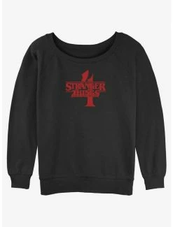 Promo 👏 Stranger Things Season 4 Logo 👧 Girls Slouchy Sweatshirt ✨