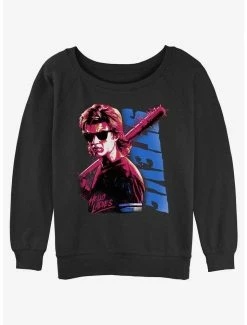 Cheap 🔥 Stranger Things Steve Hello Ladies 👧 Girls Slouchy Sweatshirt 😀