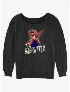 Deals 🤩 Stranger Things Steve The Babysitter 👧 Girls Slouchy Sweatshirt 😍