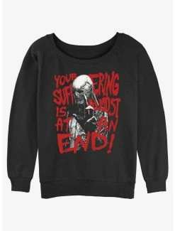Coupon 😀 Stranger Things Vecna Suffering At An End 👧 Girls Slouchy Sweatshirt 🎁