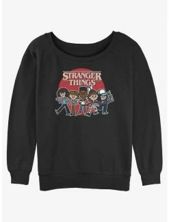 Hot Sale ✔️ Stranger Things Toon Gang 👧 Girls Slouchy Sweatshirt ⭐