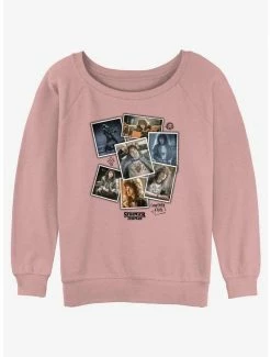 Deals ⭐ Stranger Things Eddie Munson Collage 👧 Girls Slouchy Sweatshirt 🥰