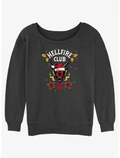 Buy 😀 Stranger Things A Hellfire Holiday 👧 Girls Slouchy Sweatshirt 🌟