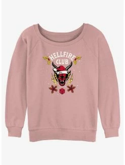 Cheap 💯 Stranger Things A Hellfire Holiday 👧 Girls Slouchy Sweatshirt 🎉