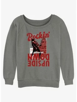 Brand new 🔔 Stranger Things Eddie Rockin' Upside Down 👧 Girls Slouchy Sweatshirt ⌛
