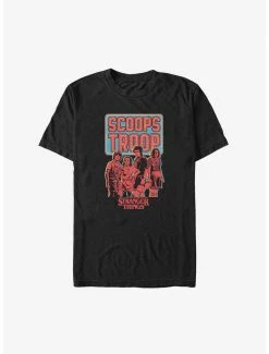 Outlet ✔️ Stranger Things Scoops Troop Dustin, Erica, Steve, & Robin Big & Tall T-Shirt 🎁