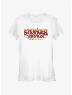 Discount 😀 Stranger Things Fire Logo 👧 Girls T-Shirt 👍