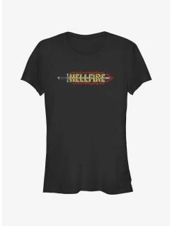Budget 🥰 Stranger Things Hellfire Sword Logo 👧 Girls T-Shirt ❤️