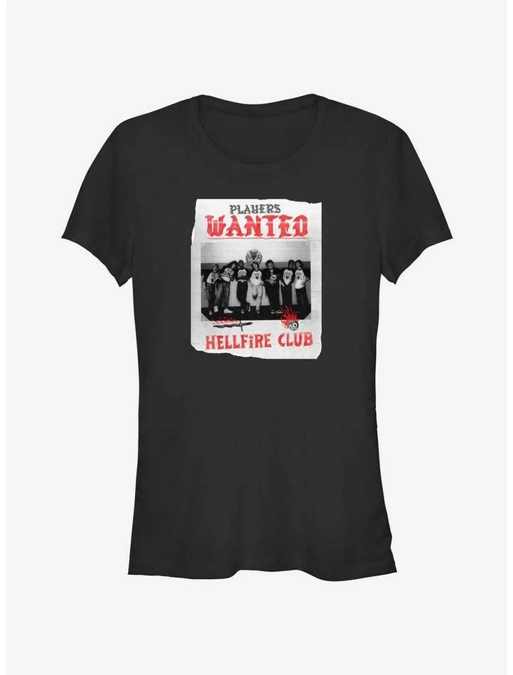 Cheap ๐ Stranger Things Hellfire Club Players Wanted Poster ๐ง Girls T-Shirt ๐ 1 Cheap ๐ Stranger Things Hellfire Club Players Wanted Poster ๐ง Girls T-Shirt ๐
