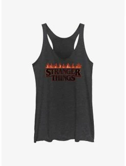 Flash Sale ⭐ Stranger Things Logo On Fire 👧 Girls Tank 👏