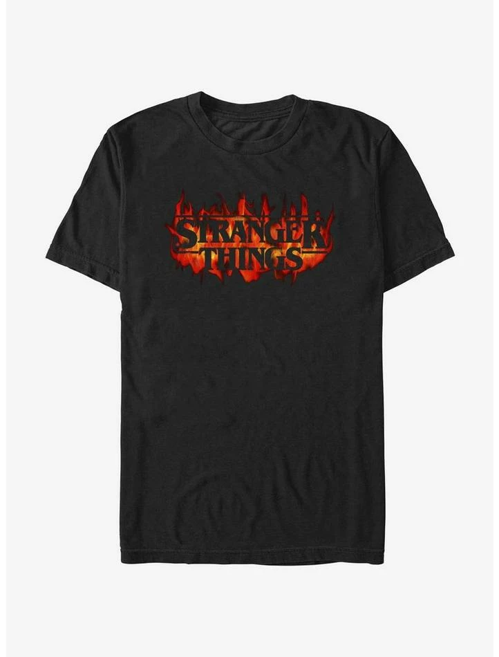Cheap 😀 Stranger Things Fire Logo T-Shirt 🎁 1 Cheap 😀 Stranger Things Fire Logo T-Shirt 🎁