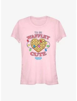 Promo 😀 Stranger Things Heart Waffley Cute 👧 Girls T-Shirt 😉